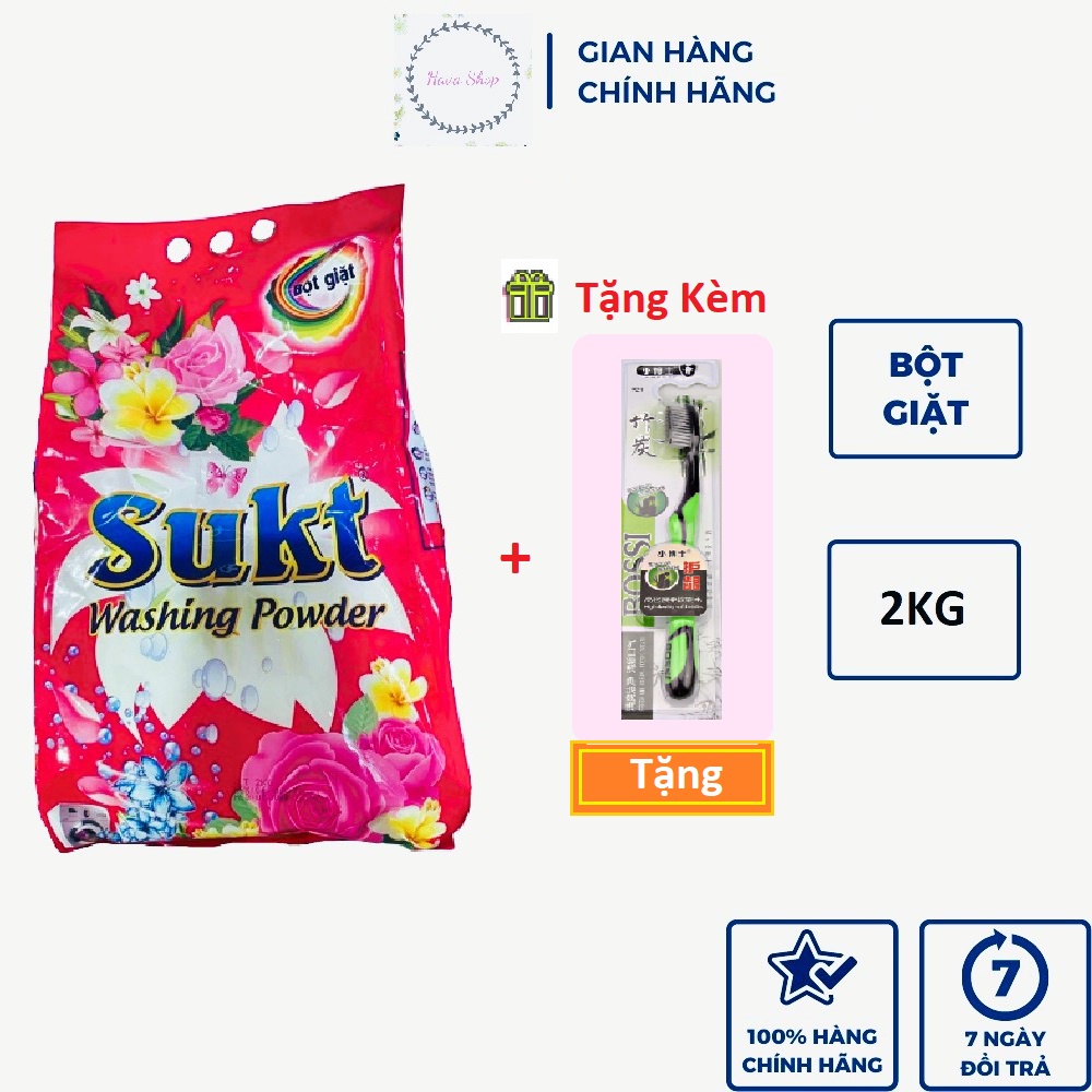 ⚡Tặng kèm bàn chải ⚡Bột Giặt Surf ( Sukt Nhập Thái ) Hương Xả Vải Thơm Dịu 2kg