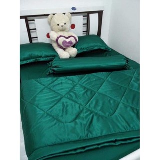bộ ga và áo gối gối phi lụa xanh lá