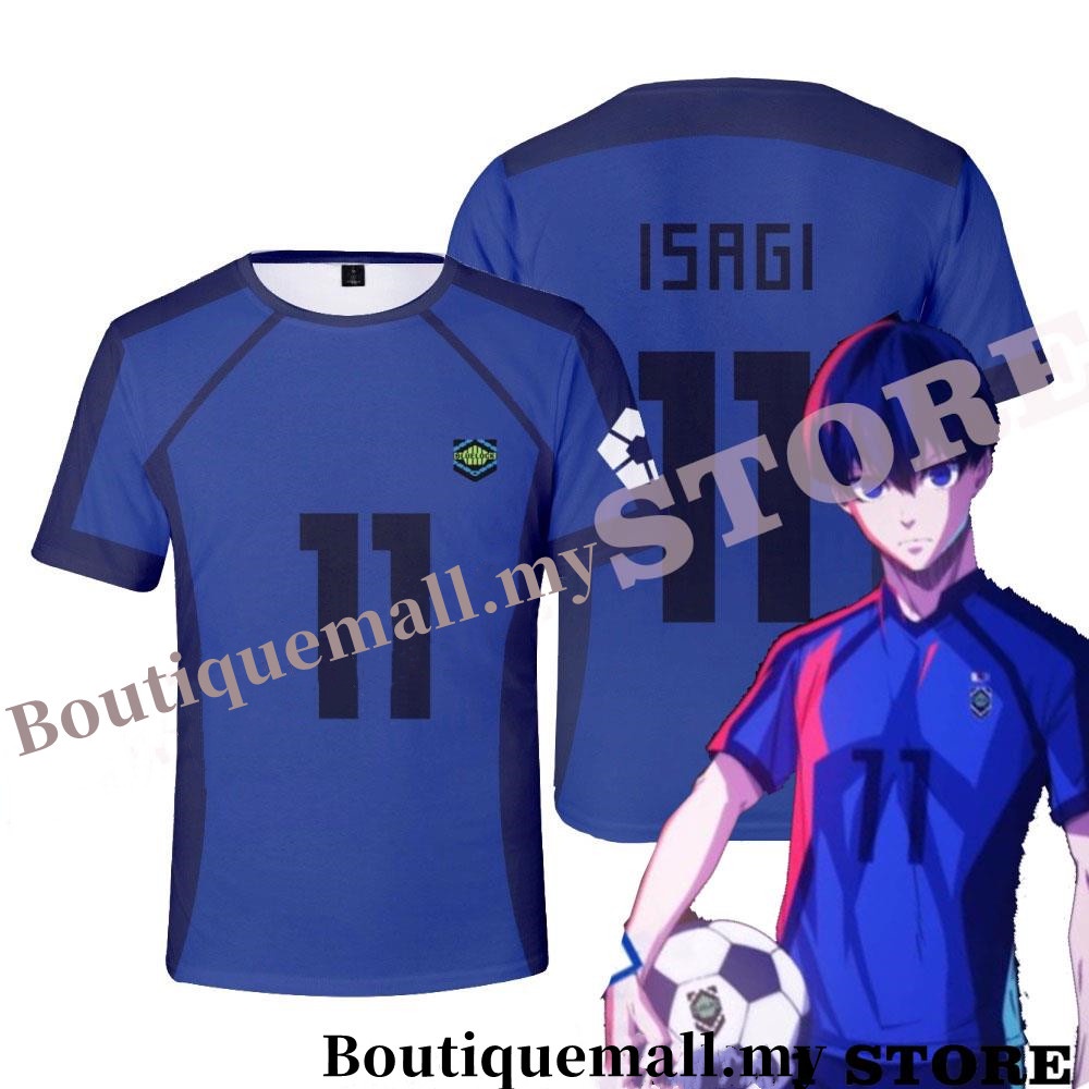 Bộ Đồ Thể Thao Hóa Trang Đội Tuyển Bóng Đá Xanh Dương Có Khóa Chigiri Số 8 Z No.11 Chigiri Hyouma