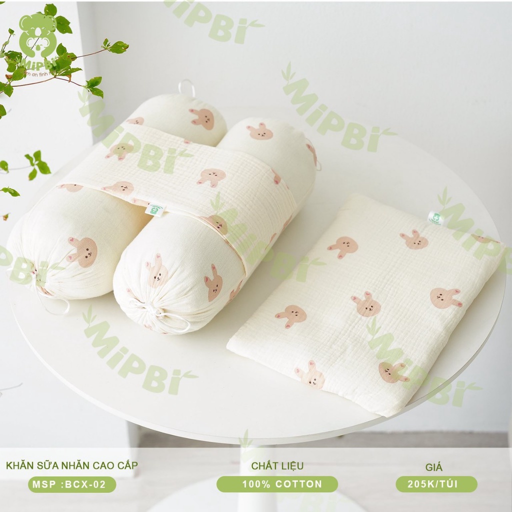 BỘ CHẶN BÔNG KÈM GỐI MIPBI VẢI XÔ MUSLIN