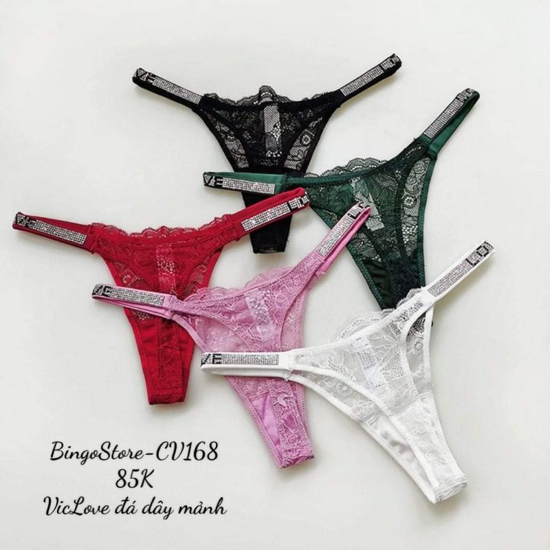 Quần lọt khe ren Love đá dây mảnh CV168