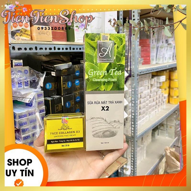 Combo Kem Face X3 Đông Anh + Sữa Rửa Mặt Trà Xanh X2 Phương Anh
