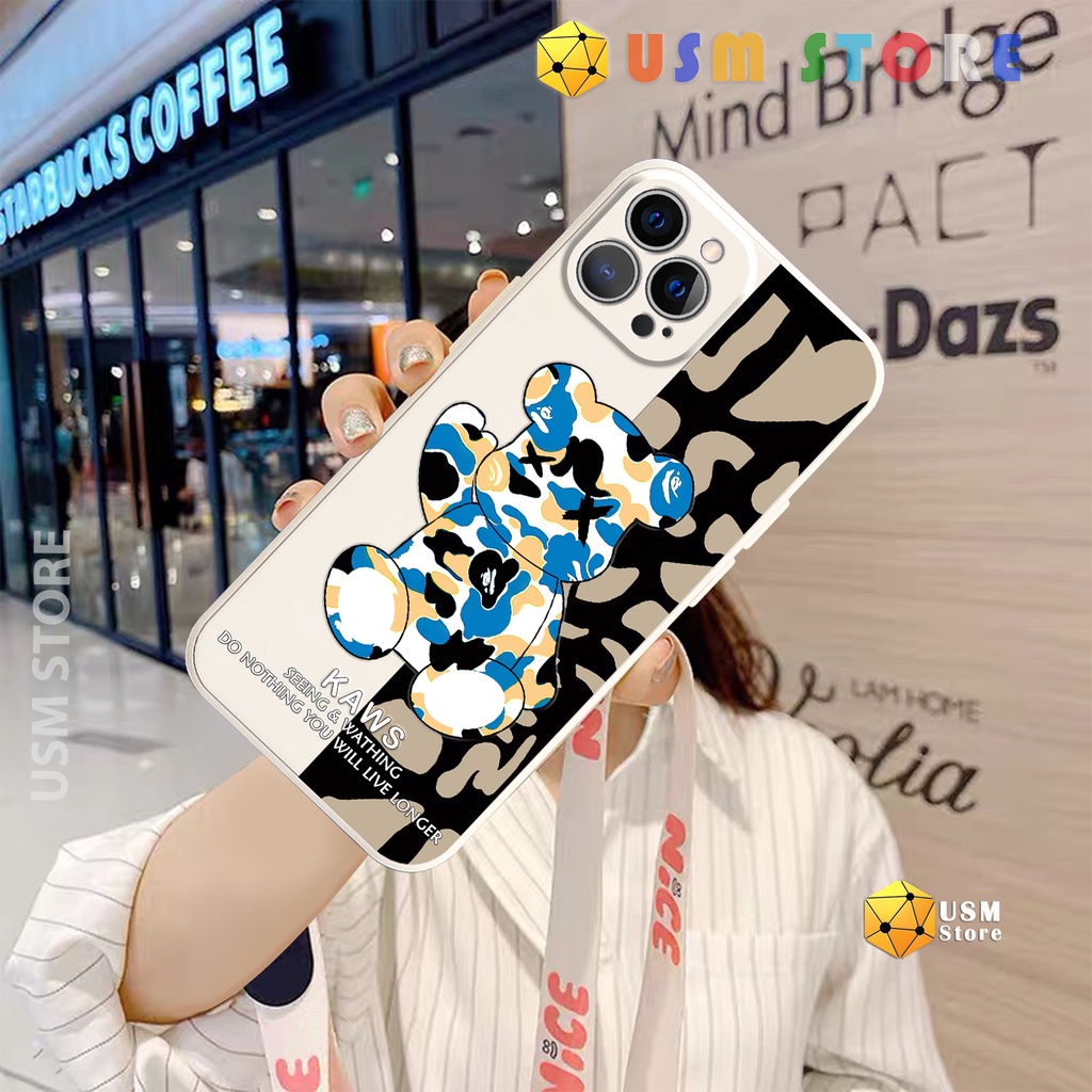 Ốp lưng iphone cạnh vuông, hình Bear 6/7/8/7P/8P/X/Xmax/11/11Pro/11Promax/12/12Mini/12Pro/12Promax/13pro/13Promax/13mini