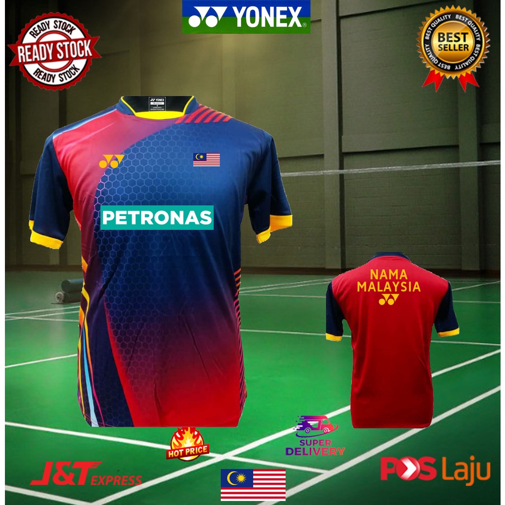 Malaysia Áo Thun Cầu Lông Jersey Yonex Phiên Bản Giới Hạn Jersi PETRONAS Tay Ngắn Tất Cả Size Có Sẵn