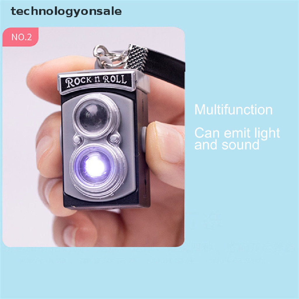 Móc Khóa Xe Hơi Mini Hình Camera Có Đèn LED Nhiều Màu Sắc