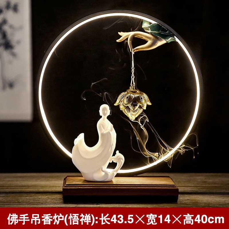 Thác Khói Đèn Led Sen Treo Phật Đứng Cao Cấp [Tổng Kho Dụng Cụ Trầm Hương]