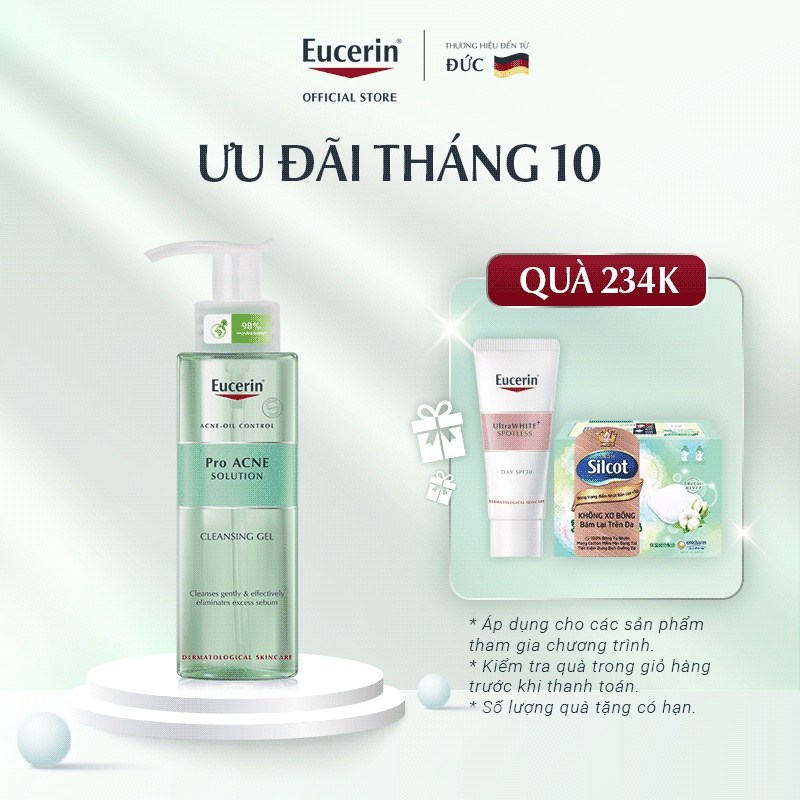 Gel rửa mặt giảm mụn Eucerin Pro Acne Cleansing Gel 200ml