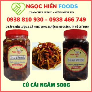 Củ cải ngâm nước mắm, củ cải ngâm nước tương tỏi ớt, dưa món ngâm nước mắm 1 hủ 500g, ngọc hiển foods