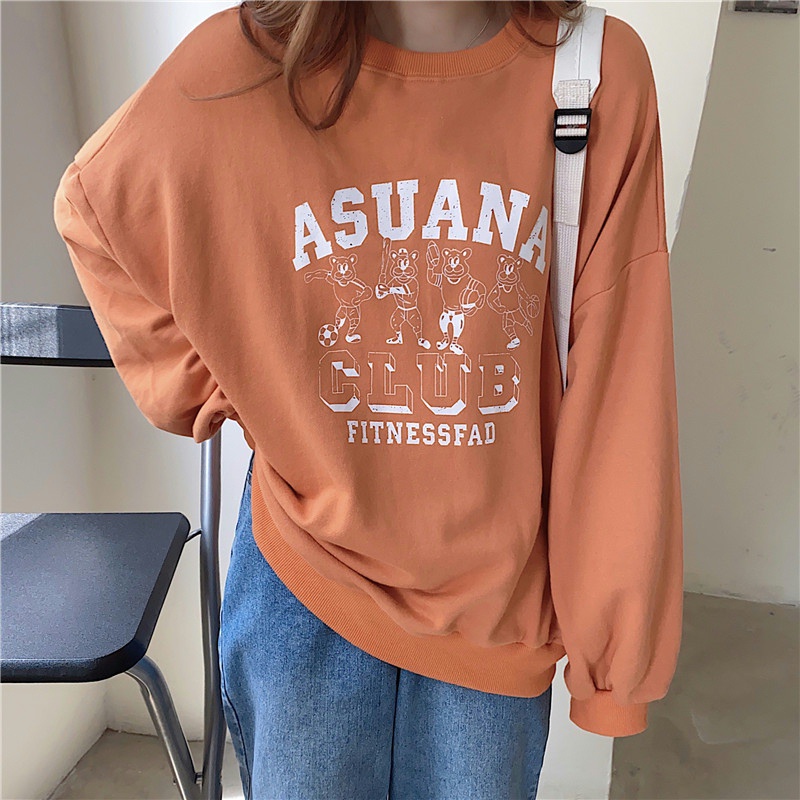 NRVP Áo Thun Nữ Dài Tay Dáng Rộng Màu Trơn Phong Cách Hàn Quốc Mới