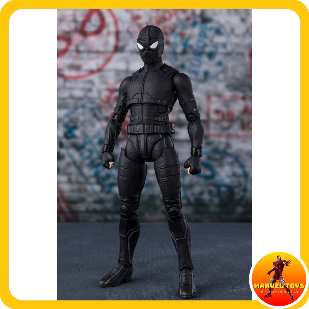 Mô Hình Spider Man Black Stealth Suit Marvel Far From Home SHF Có Khớp