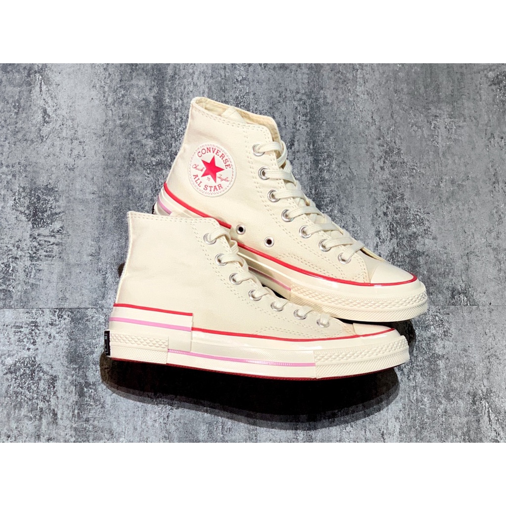 Giày Converse Chuck 70s Cổ Cao Màu Trắng Cam Và Đế Đỏ Thời Trang Mới Nhất-B11