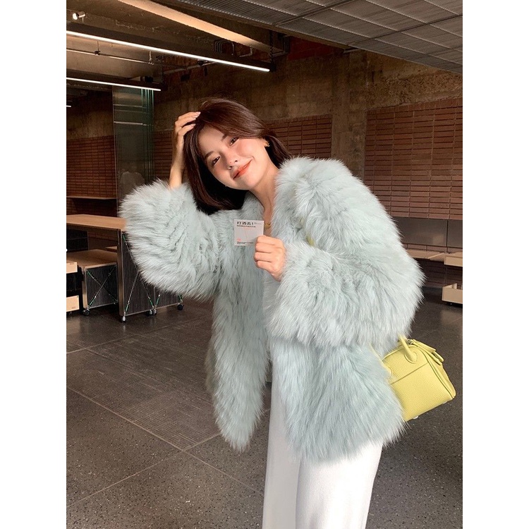 [Giao Ngay] Áo Khoác Lông Cáo Giả Dáng Ngắn Phong Cách Mới Cao Cấp Thời Trang Thu Đông Cho Nữ