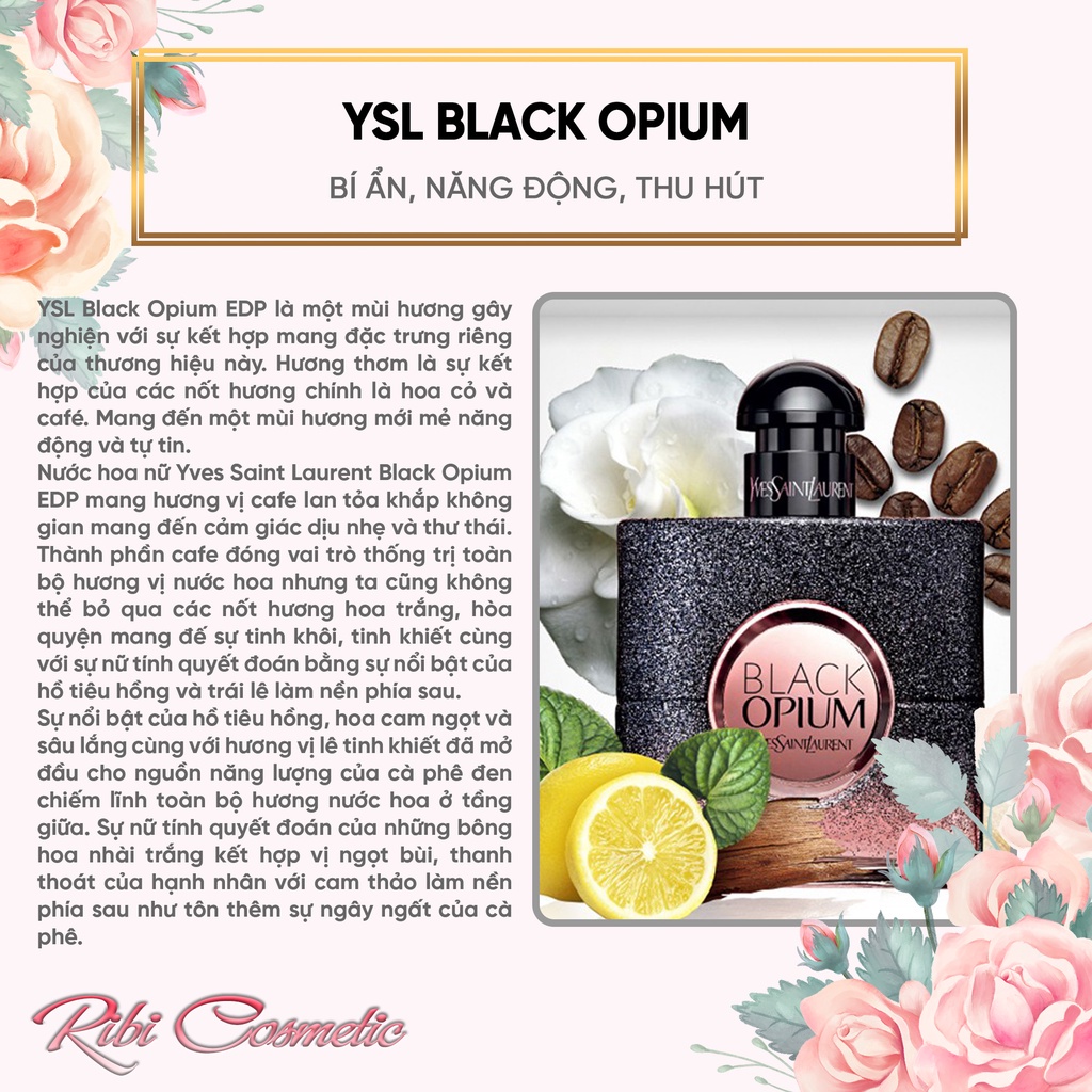 Nước Hoa Nữ Ysl Bán Chạy Black Opium, Libre, Mon Paris Edp Ribicosmetics