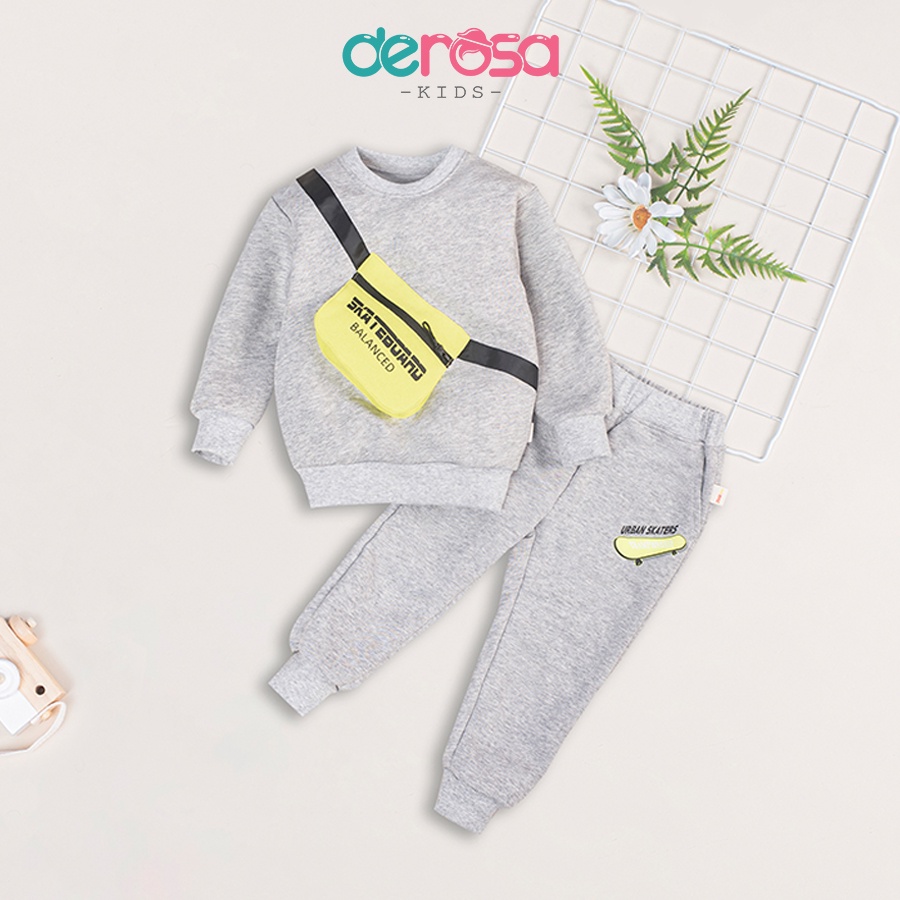 Bộ quần áo thu đông dài tay cho bé trai DEROSA KIDS từ 2 đến 6 tuổi 792-798