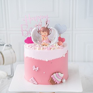 bé vỏ xò trang trí bánh kem