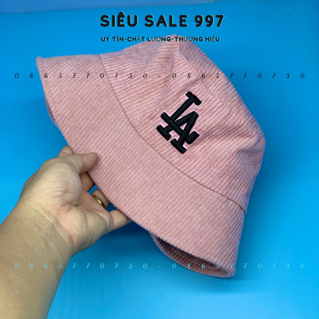 MŨ VÀNH CỤP CHẤT NỈ GÂN THÊU L.A, PHÍA SAU THÊU LOGO VUÔNG M.L.B NHIỀU MÀU CAO CẤP