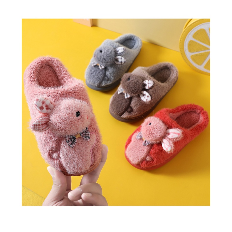 Dép Bông Đi Trong Cho Bé, Dép Lông Họa Tiết Đáng Yêu