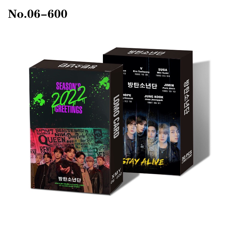 Hộp 30 ảnh BTS 2022 Season's Greetings Lomo Card Photocard PTD JIMIN V Card