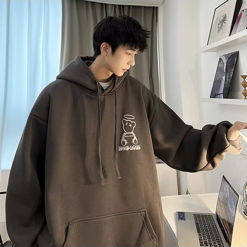 Áo Hoodie Tay Dài Dáng Rộng In Họa Tiết Đôi Cánh Gấu Thời Trang Cho Nam Và Nữ Size M-5XL 2023