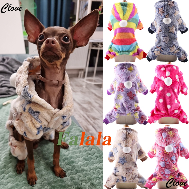 Bộ Đồ Ngủ Liền Thân Vải Lông Cừu Giữ Ấm Bốn Chân Hình Ngôi Sao Nhỏ TXOQ Dành Cho Cún Cưng