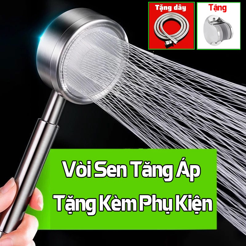 Vòi tắm hoa sen tăng áp lực nước - Vòi sen tăng áp chất liệu INOX 304 chất liệu Inox SUS 304