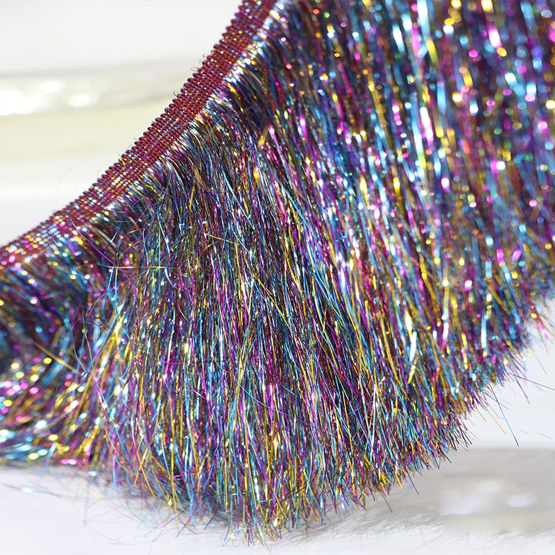 Dải Dây Tua Rua Ren Trắng Vàng Rộng 20CM Dài 1 Yard Dùng Thiết Kế Trang Phục Biểu Diễn