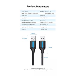 [ Usb3.0  to Usb 3.0 ] Cáp 2 đầu USB 3.0 / USB 2.0 Vention CON / COJ