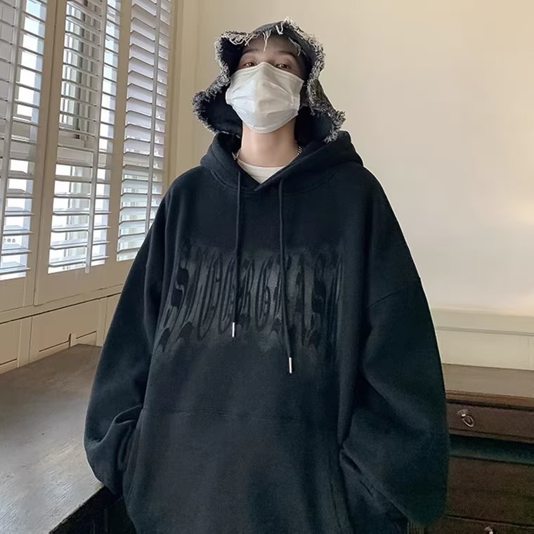 M-8XLáo khoác nam hoodie Tay Dài Dáng Rộng cotton In Chữ Thập Thời Trang Mỹ Thời Trang Unisex