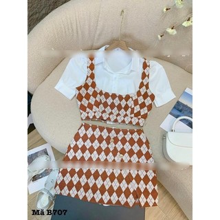 BIGSIZE HIẾU HIẾU ( Set sơ mi phối 3 món zizac 55-100kg )