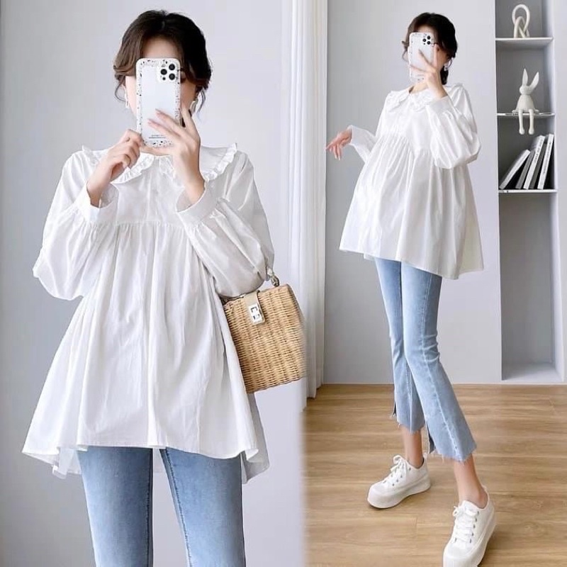 Áo sơ mi bầu Thiết kế- đủ size 40-100kg