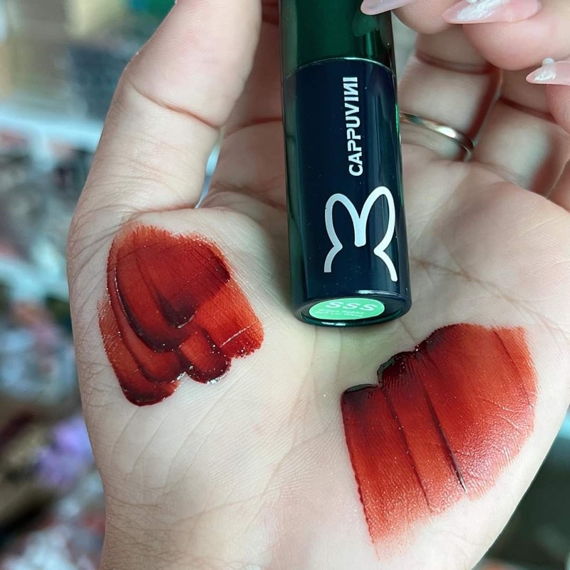 Son Thỏ Xanh Lá Son tint Lì Thỏ Đen Màu 10 Cappuvini