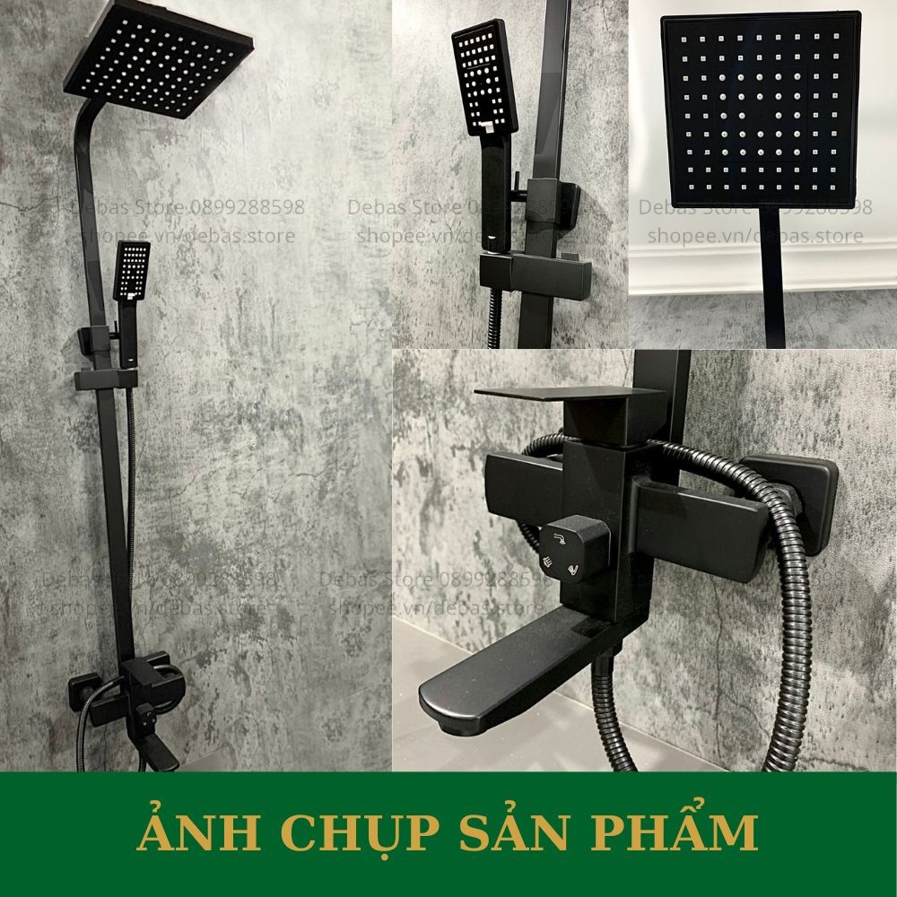 Sen cây inox 304 nóng lạnh vuông cao cấp tắm đứng Debas SCI-03