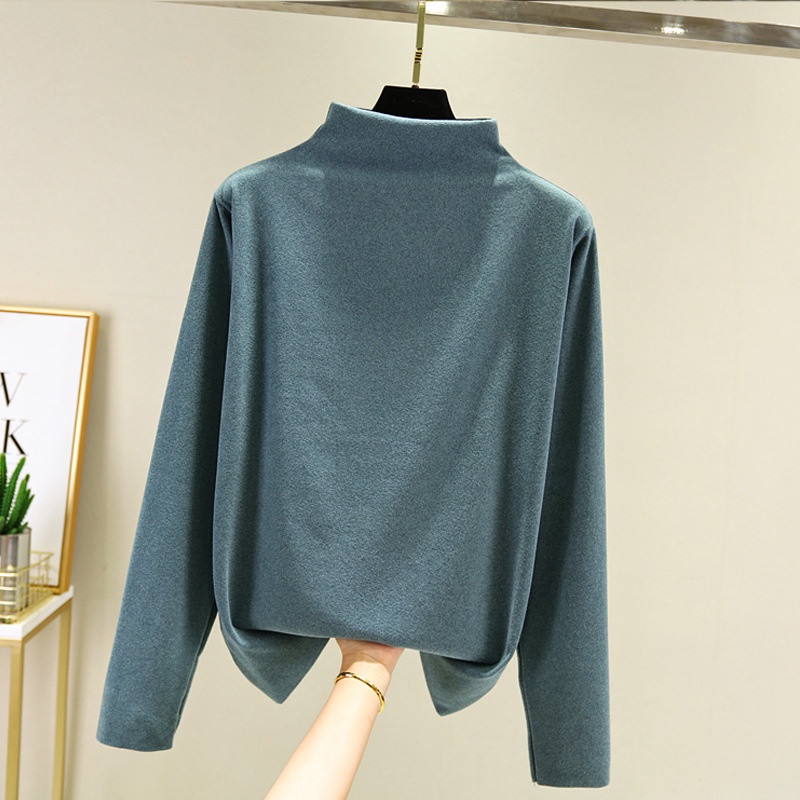 Áo Lót Nhung Hai Mặt Cổ Cao Ôm Dáng Thời Trang Thu Đông Cho Nữ