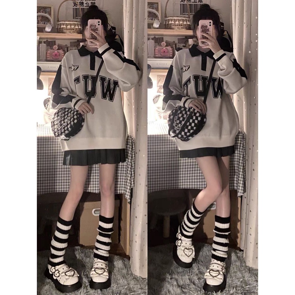 Áo Hoodie Nhung Dày Cổ POLO Thời Trang Thu Đông Hàn Quốc Dành Cho Nữ