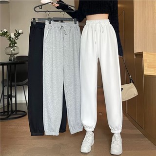 Quần jogger nữ bo gấu chất len tăm ALALA bo gấu chun quần bom ống rộng dáng jogger mặc thu đông