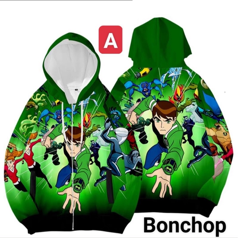 Áo Khoác Thun Da Cá In 3D Cho Bé 15kg-45kg