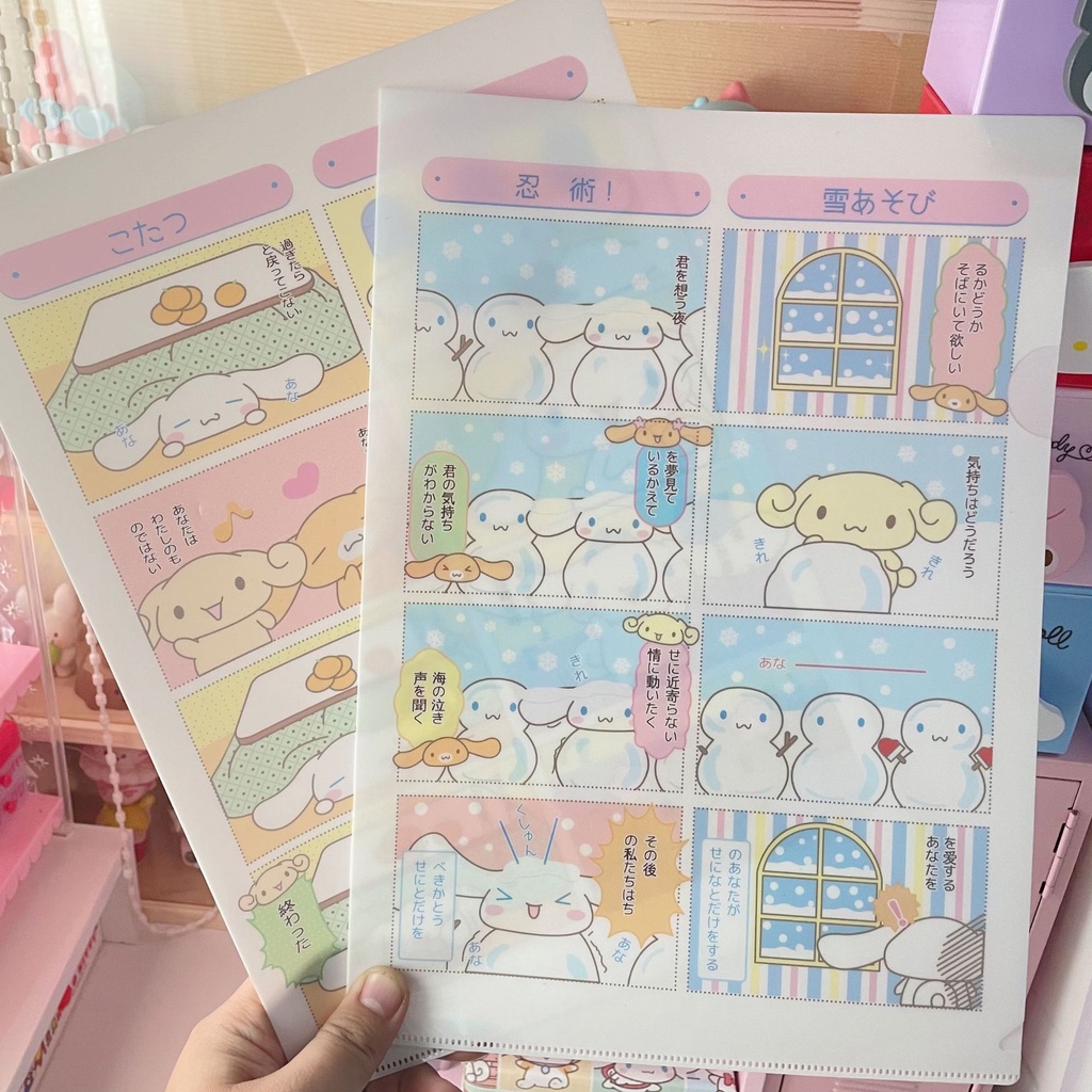 Túi Đựng Thẻ A4 Bằng PVC Họa Tiết Hoạt Hình Sanrio mymelody Kuromi Cinnamoroll Pachacco Dễ Thương