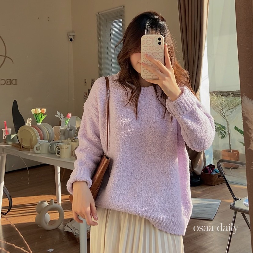 Áo len lông cừu siêu dày dặn gam màu pastel  - OSAA DAILY