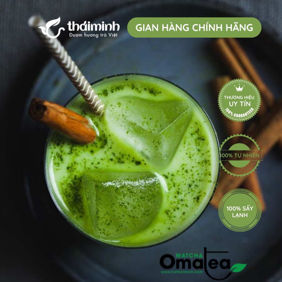 🌿CHÍNH HÃNG Matcha Omatea 50g Thái Minh, Bột trà xanh nguyên chất đặc sản Thái Nguyên đạt chuẩn OCOP