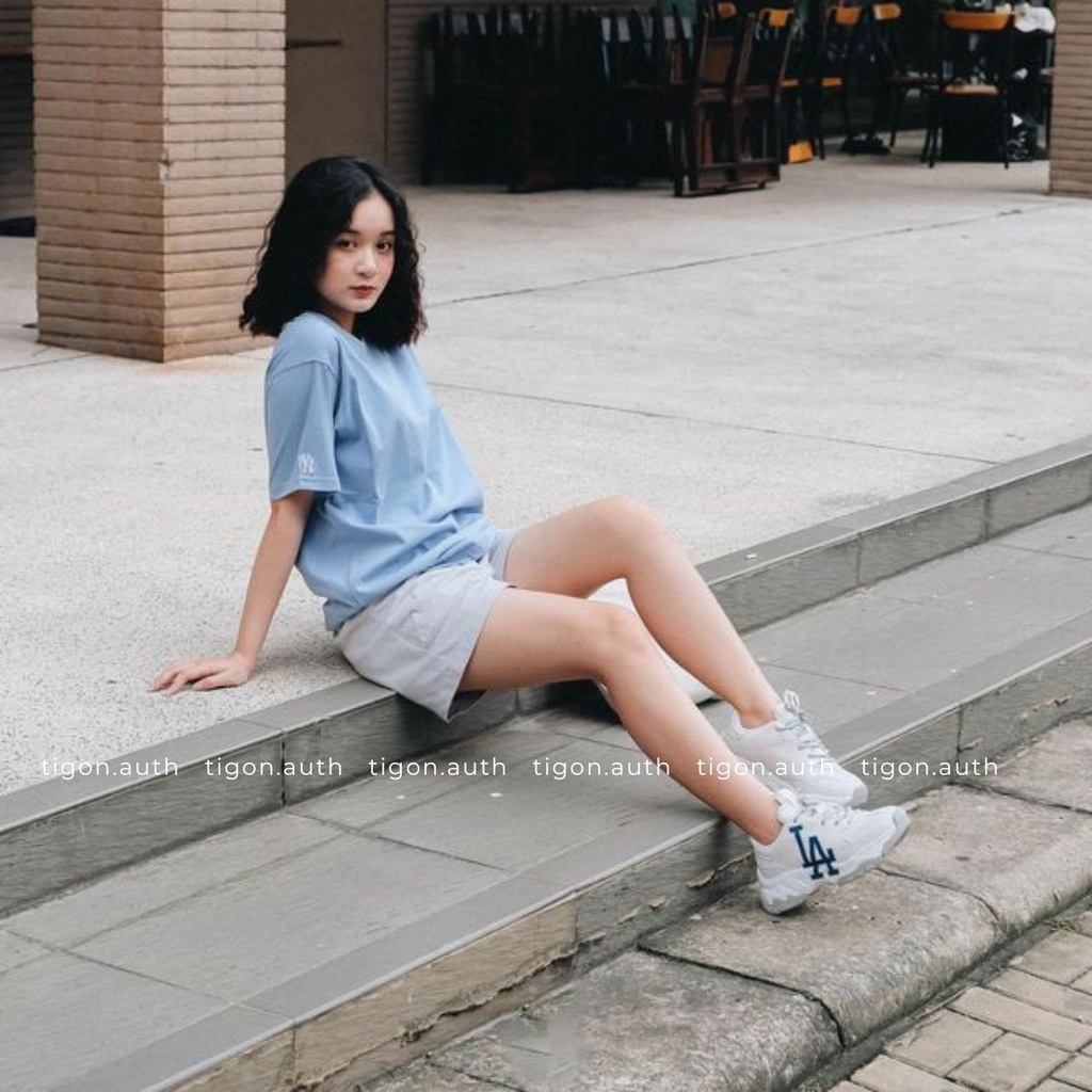 Giày thể thao nữ MLB LA Dodgers Sneaker Big Ball Chunky,  Giày thể thao trắng chính hãng Tigon.auth