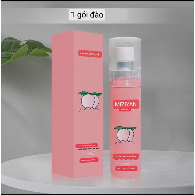 Xịt Thơm Miệng MIZIYAN Hoa Quả Thơm miệng sạch sẽ vị đào, bạc hà, cam mát dung tích 15ml