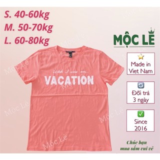(40-80kg) Áo thun nữ vnxk basic mỏng mát co dãn cam vacation