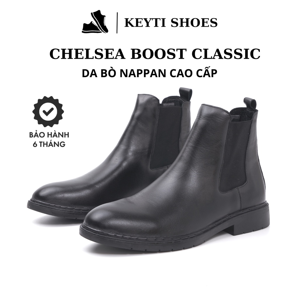 Giày Chelsea Boots Leman Da Bò nappan cao cấp, KEYTI Shoes bảo hành 1 năm