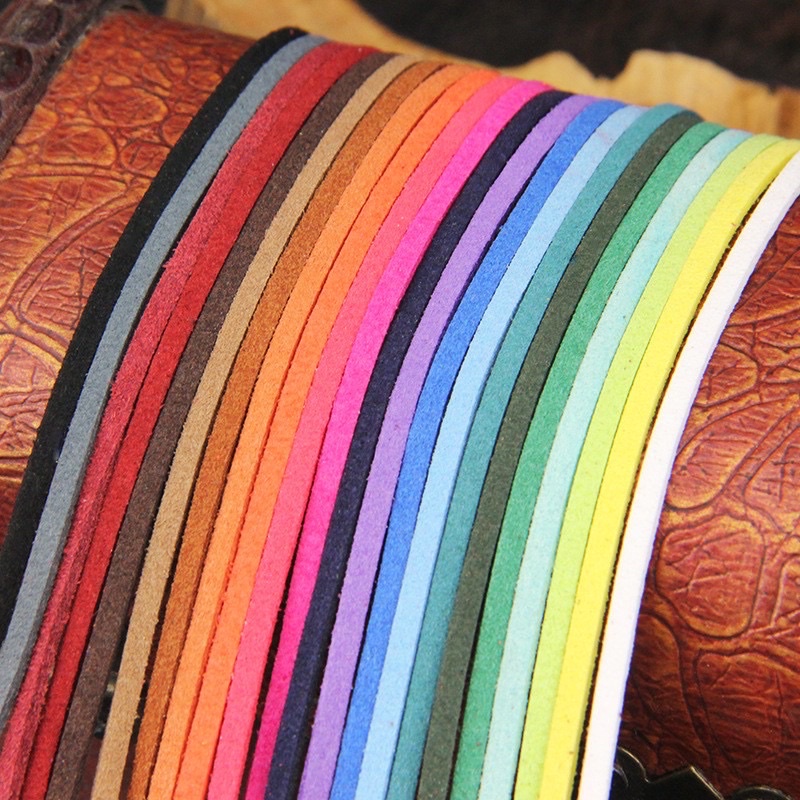 1m dây da lộn thắt vòng/ đan/ nguyên liệu dream catcher size 3mm