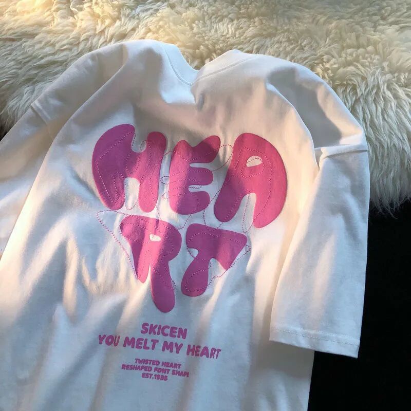 NRVP Áo Thun Unisex Mùa Hè Dáng Suông Tay Cộc Phong Cách Hàn Quốc Cho Nam Nữ