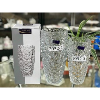 Bình hoa thủy tinh pha lê trắng 30cm
