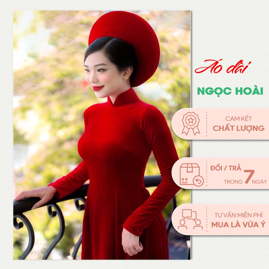 Áo dài cô dâu Nhung cô dâu thiết kế tinh tế sang trọng, lịch sử trong ngày đại hỷ, chất lượng loại 1, fom chuẩn