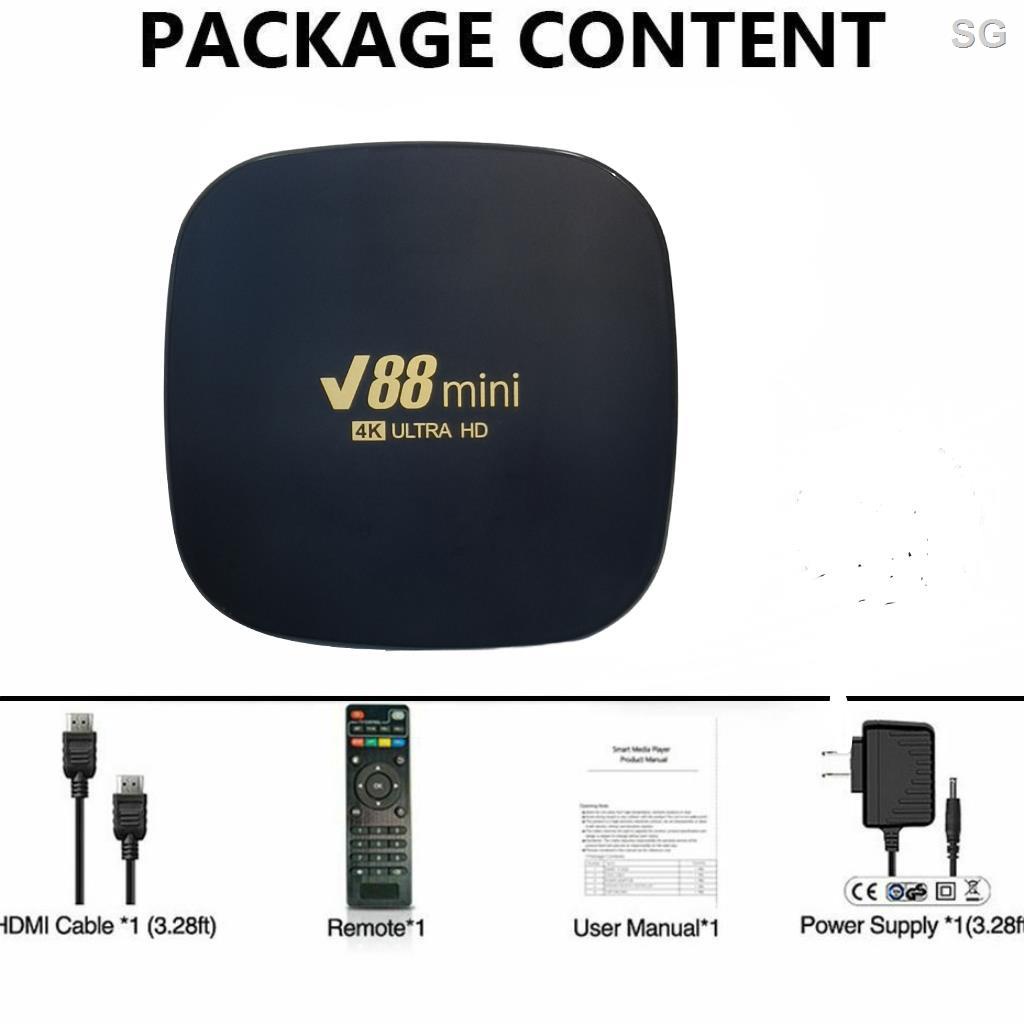 Đầu Tv Box V88 Mini Thông Minh 8k H.265TV 8gb + 128gb Allwinner H3 ChấT LượNg Cao