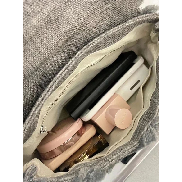 Túi Đeo Chéo Vải Canvas Phối Dây Xích Thiết Kế Hình Thoi Nhỏ Xinh Thời Trang Cho Bạn Gái