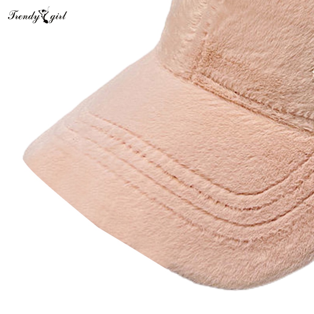 Mũ Lưỡi Trai Mùa Đông Thêu Chữ M Bằng Lông Cừu Hợp Thời Trang